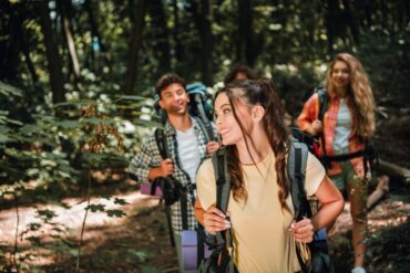 A group trekking through Khao Sok rainforest on a guided group trip itinerary